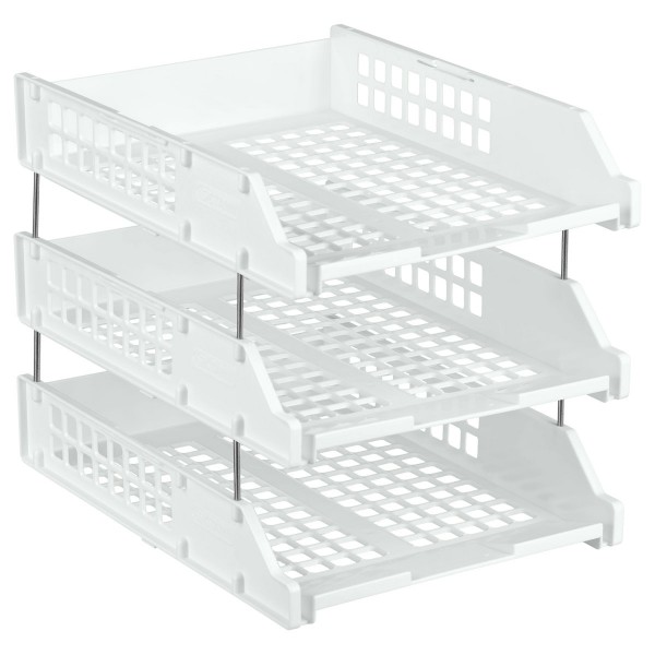 Лоток горизонтальный 3шт Strong белый металлические стержни ЛТГ-31718 Стамм  370904