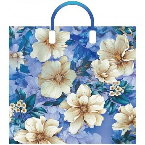 Интерпак/Пакет полиэтиленовый с пластиковой ручкой. Меланж 380 х 340/ПЛР69144/