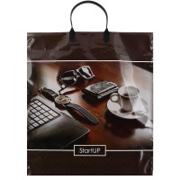 Интерпак/Пакет полиэтиленовый с пластиковой ручкой. Стартап 400 х 440/ПЛР66620/