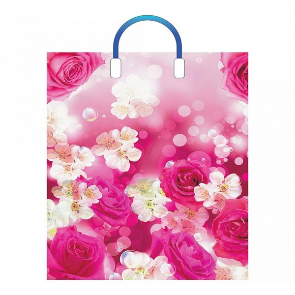 Артпласт/Пакет полиэтиленовый с пластиковой ручкой. Цветочный вальс 380 х 450/ПЛР69151/