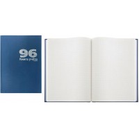 Книга учета А4 96 листов клетка, твердая обложка, бумвинил, синий 17941 Lamark  128/142007