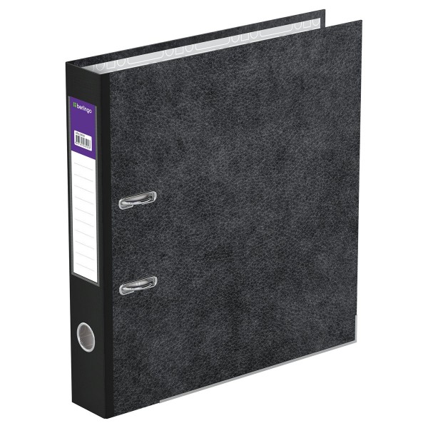 Папка регистратор А4 50мм Standard карман на корешке, разборный, мрамор черный ATm_59101 Berlingo  182737