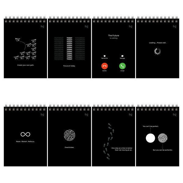 Блокнот 40 листов А6 клетка, гребень Черно-белый стиль 60г/м2 Б6гр40 62550 BG 8/80 388914