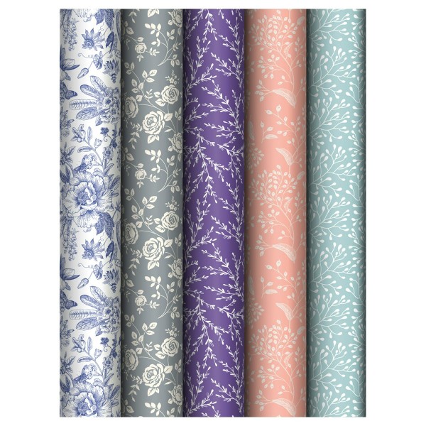MESHU/Бумага упаковочная. Изящный узор 70 х 100 см/MS_62820/ассорти 5 дизайнов