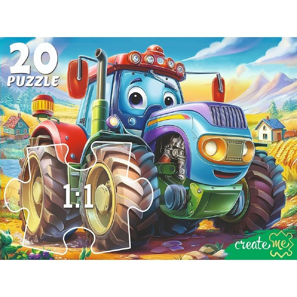 Рыжий кот Пазл-Макси 20  Трактор в поле УК20-2389 Россия