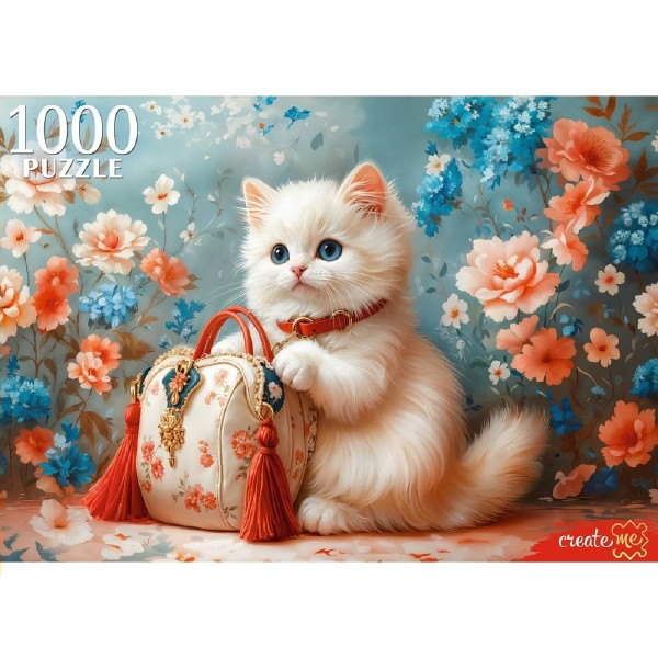 Рыжий кот Пазл 1000  Кошка с сумочкой Ф1000-8729 Россия