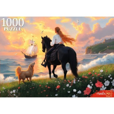 Рыжий кот Пазл 1000  Лошадь на закате Ф1000-1738 Россия