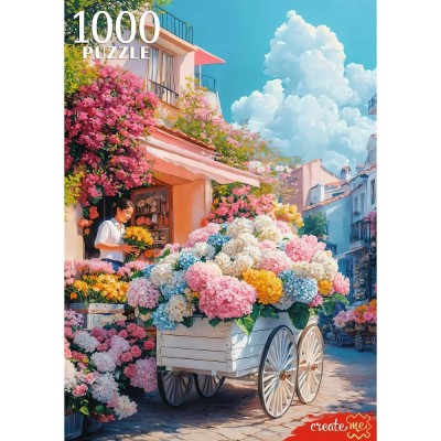 Рыжий кот Пазл 1000  Цветочная лавка Ф1000-8733 Россия