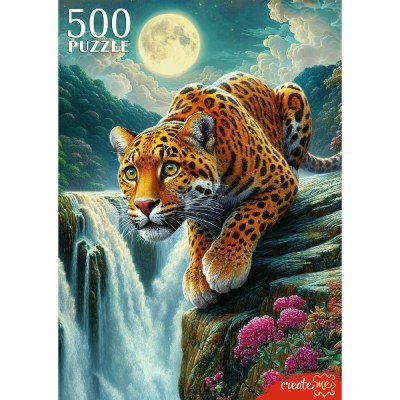 Рыжий кот Пазл 500  Леопард и луна Ф500-2740 Россия