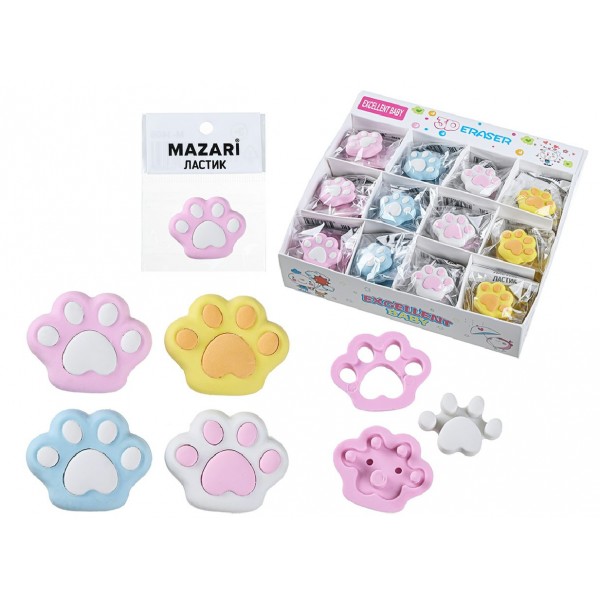 Ластик резиновый Лапки фигурный М-1408 Mazari