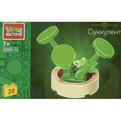 ГородМастеров Игрушка 20  Конструктор. Суккулент 20 деталей 22001-12YF Китай