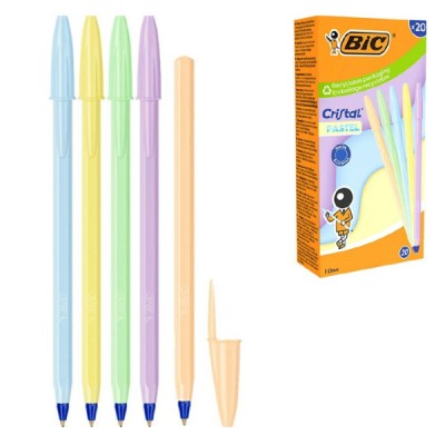 Ручка шариковая Кристал синяя, пастель 302550 Bic Ручка шариковая Кристал синяя, пастель 302550 Bic