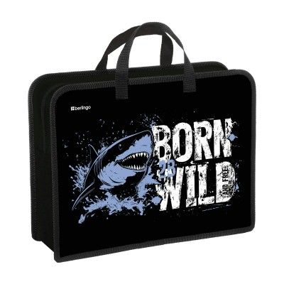 Папка на молнии А4 340х245х100мм Born to be Wild 1 отделение, пластик, на молнии, с ручками PP-EX-1249 Berlingo  390074