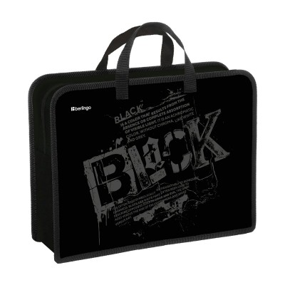 Папка на молнии А4 340х245х100мм Black 1 отделение, пластик, на молнии, с ручками PP-EX-1246 Berlingo  390069