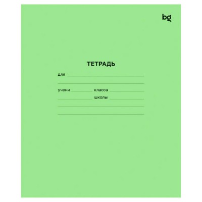 Тетрадь 12 листов А5 косая линия, зеленая, 60-65г/м2 Т5ск12 57423 BG 20/240 364857