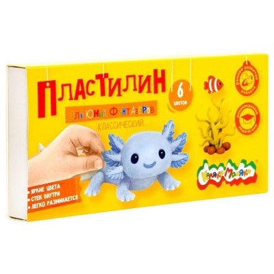 Пластилин 6 цветов 90гр Для юных фантазеров со стеком ПКМ06-ПК Каляка-Маляка Пластилин 6 цветов 90гр Для юных фантазеров со стеком ПКМ06-ПК Каляка-Маляка
