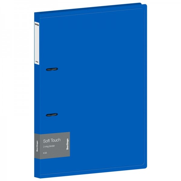 Папка 2 кольца А4 24мм 700мкм Soft Touch синяя, карман, D-кольца, софт-тач RB4_2D981 Berlingo  338214