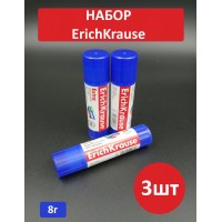 Клей карандаш 8гр Extra 3 штуки 4433 ErichKrause