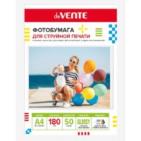 Бумага для фотопечати А4 50 листов 180г/м2 глянцевая, односторонняя 2042502 deVente 6/24 Бумага для фотопечати А4 50 листов 180г/м2 глянцевая, односторонняя 2042502 deVente 6/24
