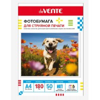Бумага для фотопечати А4 50 листов 180г/м2 матовая, односторонняя 2042503 deVente 6/24