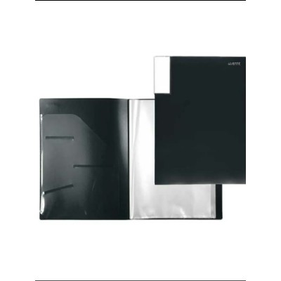 Папка 40 вкладышей А3 500мкм Uno Black фактура песок, внутренний карман 3101512 deVente 20/40