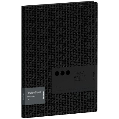 Папка 4 кольца А4 24мм 600мкм DoubleBlack черная, внутренний карман RB4_4D701 Стамм 299504 Папка 4 кольца А4 24мм 600мкм DoubleBlack черная, внутренний карман RB4_4D701 Стамм 299504