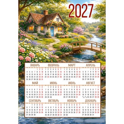 Империя поздравлений/Календарь настенный листовой 2027. Сказочный пейзаж/420 х 297/А3/30002210/ Империя поздравлений/Календарь настенный листовой 2027. Сказочный пейзаж/420 х 297/А3/30002210/