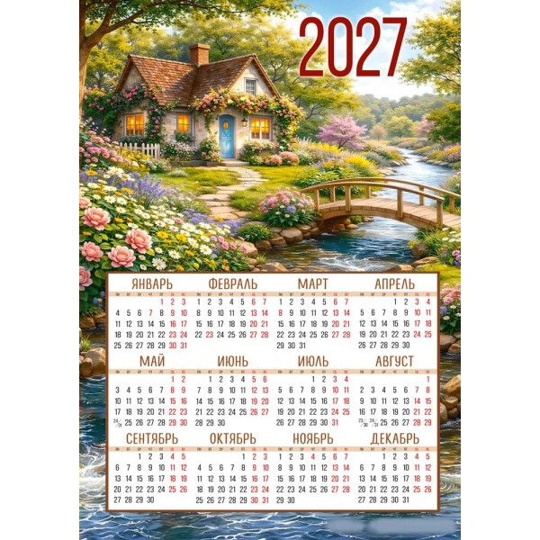 Империя поздравлений/Календарь настенный листовой 2027. Сказочный пейзаж/420 х 297/А3/30002210/