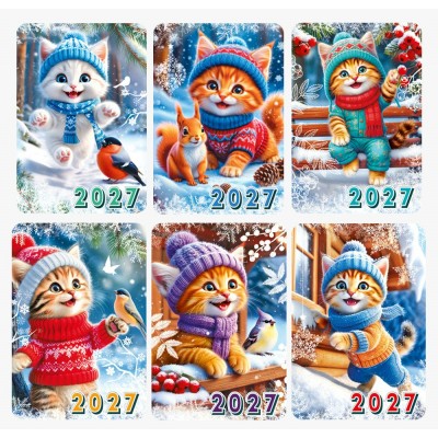 Мир поздравлений/Календарь карманный 2027. Котята зимой/70001534/
