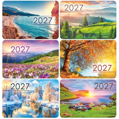 Праздник/Календарь карманный 2027. Пейзажи микс/50002891/ассортимент Праздник/Календарь карманный 2027. Пейзажи микс/50002891/ассортимент