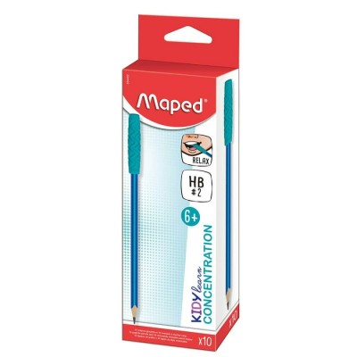 Карандаш чернографитный HB Kidy Learn Concentration пластиковый, жевательная насадка антистресс 854402 Maped