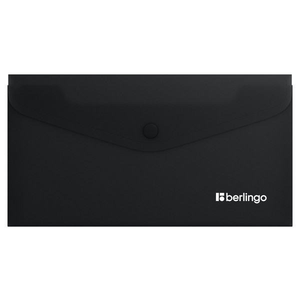 Папка конверт на кнопке С6 200мкм Soft Touch черная, софт-тач EFb_C6980 Berlingo  369441