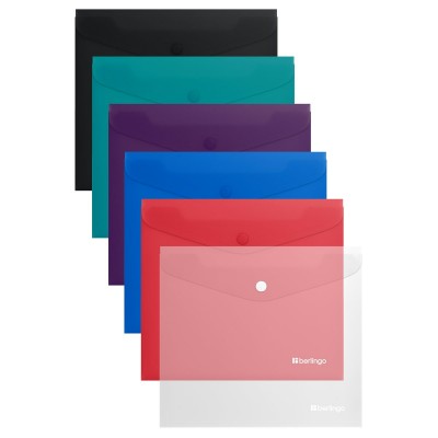 Папка конверт на кнопке А5+ 200мкм Soft Touch софт-тач EFb_A5989 Berlingo  369433