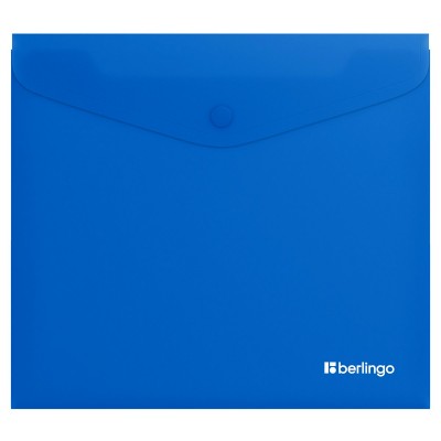 Папка конверт на кнопке А5+ 200мкм Soft Touch синяя, софт-тач EFb_A5981 Berlingo  369428
