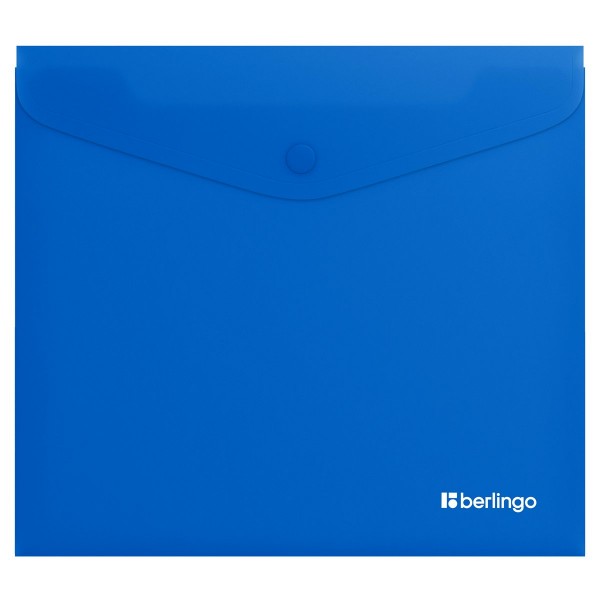Папка конверт на кнопке А5+ 200мкм Soft Touch синяя, софт-тач EFb_A5981 Berlingo  369428