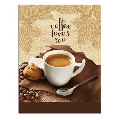 Блокнот 64 листа А6 200х280 клетка, твердая обложка Coffee loves you М-16672 Mazari Блокнот 64 листа А6 200х280 клетка, твердая обложка Coffee loves you М-16672 Mazari