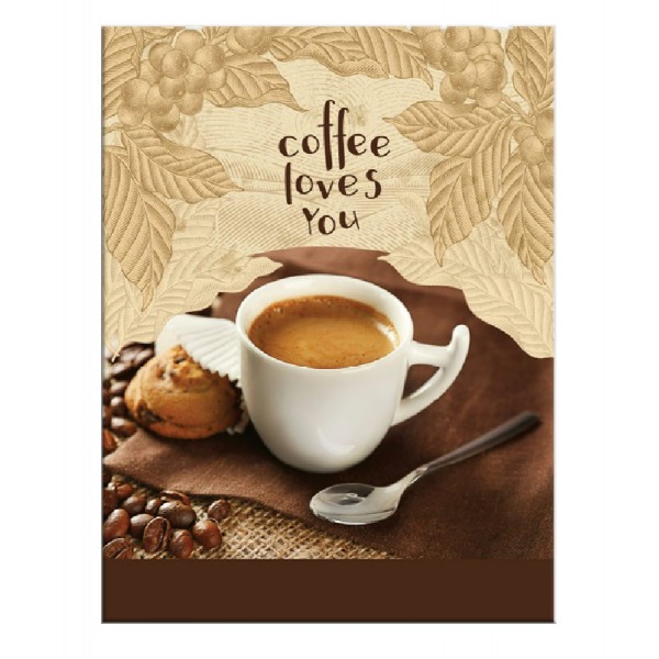 Блокнот 64 листа А6 200х280 клетка, твердая обложка Coffee loves you М-16672 Mazari