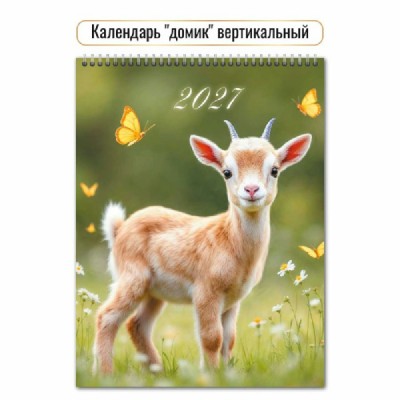 Квадра/Календарь настольный домик на спирали вертикальный 2027. Символ года 100 х 140/10079/