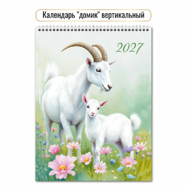Квадра/Календарь настольный домик на спирали вертикальный 2027. Символ года 100 х 140/10083/