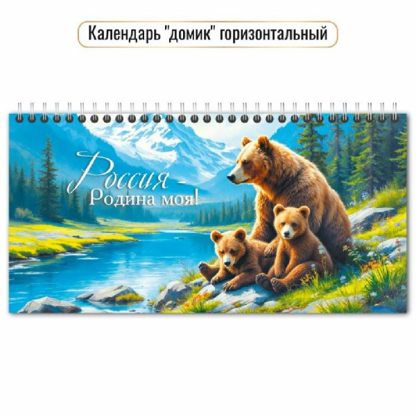 Квадра/Календарь настольный домик на спирали горизонтальный 2027. Природа 220 х 115/10061/