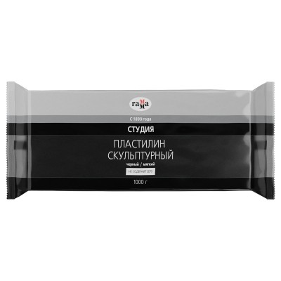 Пластилин скульптурный черный мягкий Студия 1000гр 2.80.Е100.007 Гамма Пластилин скульптурный черный мягкий Студия 1000гр 2.80.Е100.007 Гамма