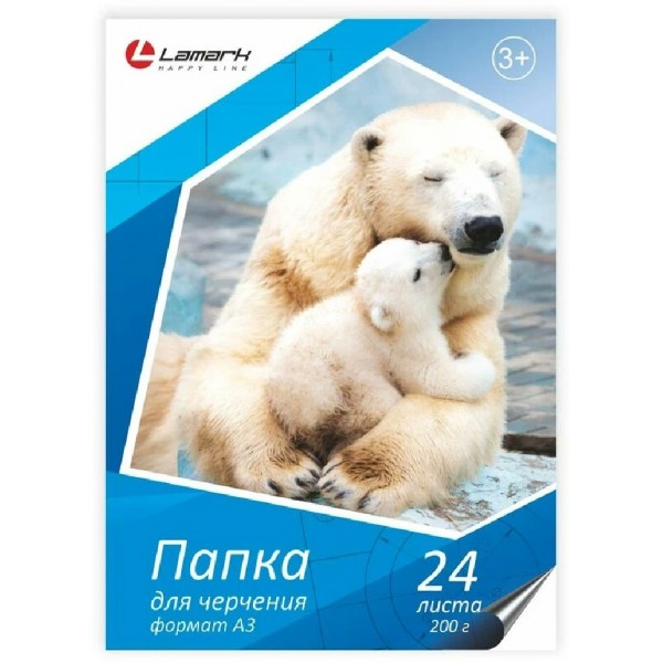 Папка для черчения А3 24 листа 200г/м2 18706 Lamark  128/172518706