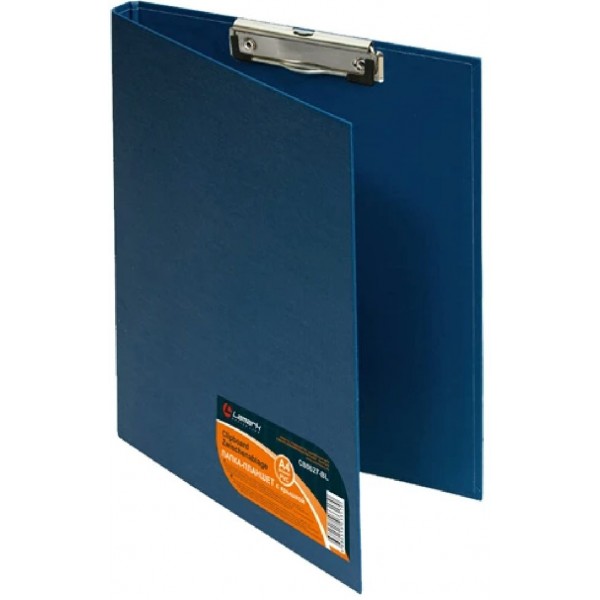Папка -планшет А4 ПВХ с прижимом и крышкой, синий CB0627-BL Lamark  128/65252