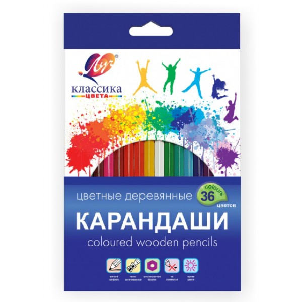Карандаши цветные 36шт Классика 6-гранные 31С2032-08 Луч