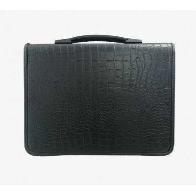 Папка деловая 270x350 Manchester черная, кожзам, на молнии 1040203 deVente