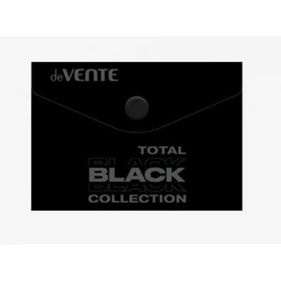 Папка конверт на кнопке А5 23.5 х 16.5см 180мкм Total Black непрозрачная, черная с дизайном 3071332 deVente 4/120 Папка конверт на кнопке А5 23.5 х 16.5см 180мкм Total Black непрозрачная, черная с дизайном 3071332 deVente 4/120