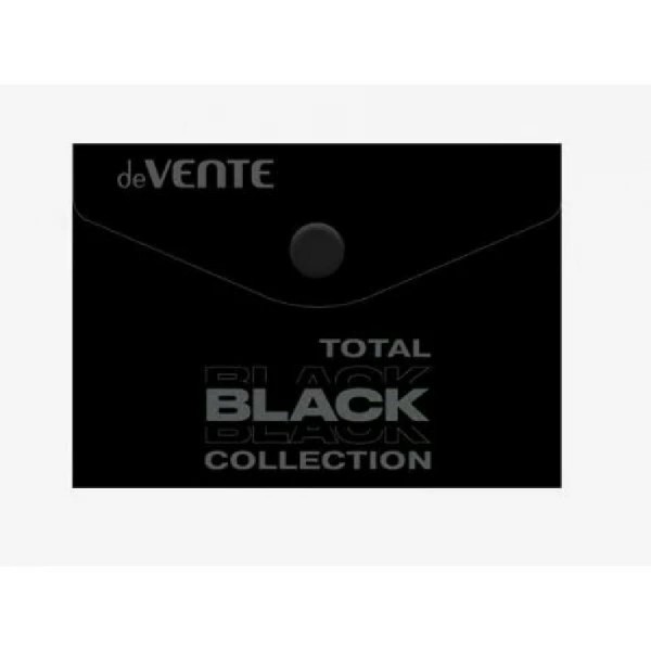 Папка конверт на кнопке А5 23.5 х 16.5см 180мкм Total Black непрозрачная, черная с дизайном 3071332 deVente 4/120