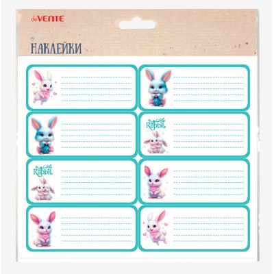 deVente/Наклейки для тетрадей Набор 8шт 4х9,6см Little Rabbit/8066602/24/144/576 deVente/Наклейки для тетрадей Набор 8шт 4х9,6см Little Rabbit/8066602/24/144/576