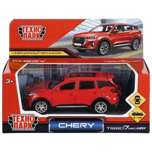 Технопарк Игрушка   Машина Chery Tiggo 7 Pro Max 12см, металл, открываются двери, капот, багажник, инерционная, красный, 7PROMAX-12-RD
