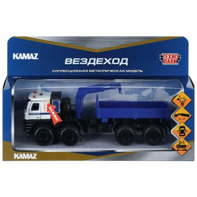 Технопарк Игрушка   Машина KAMAZ Арктический вездеход Полиция 19 см, металл, свет, звук, двери открываются KAMAZARC-18SLPOL-WH Китай